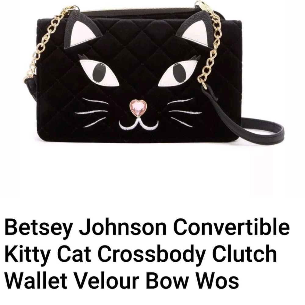 Betsy Johnson convertible crossbody clutch purse w